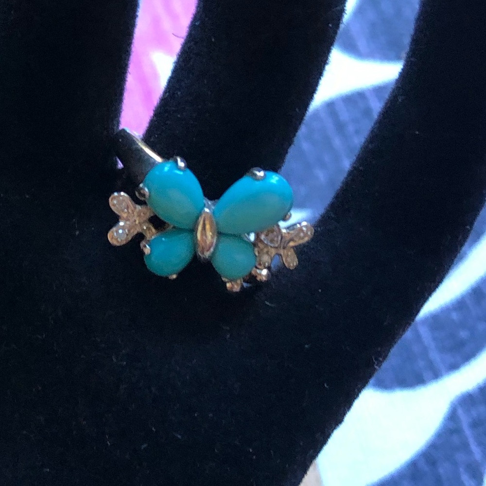 Turquoise Floral Cluster Ring - Women Jewelry - Picture 6 of 12